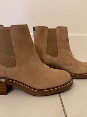 Vince Camuto Suede Chelsea Booties in Tan